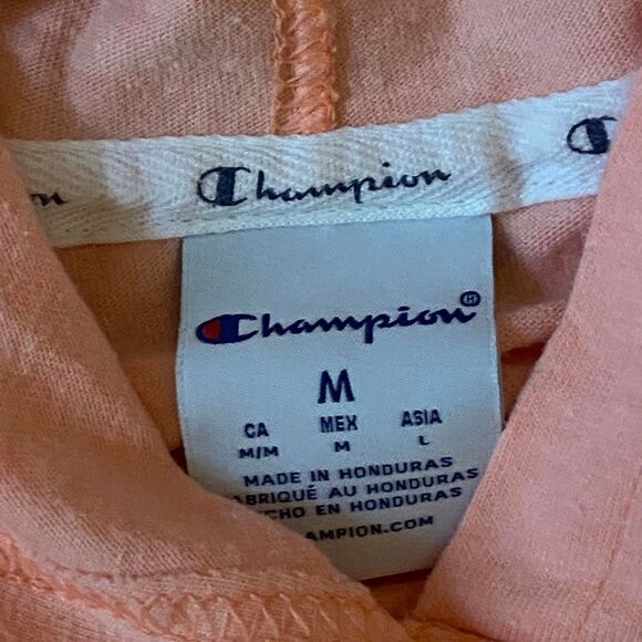 Champion Women's Peach Hoodie Size Medium cursive logo - Picture 2 of 2